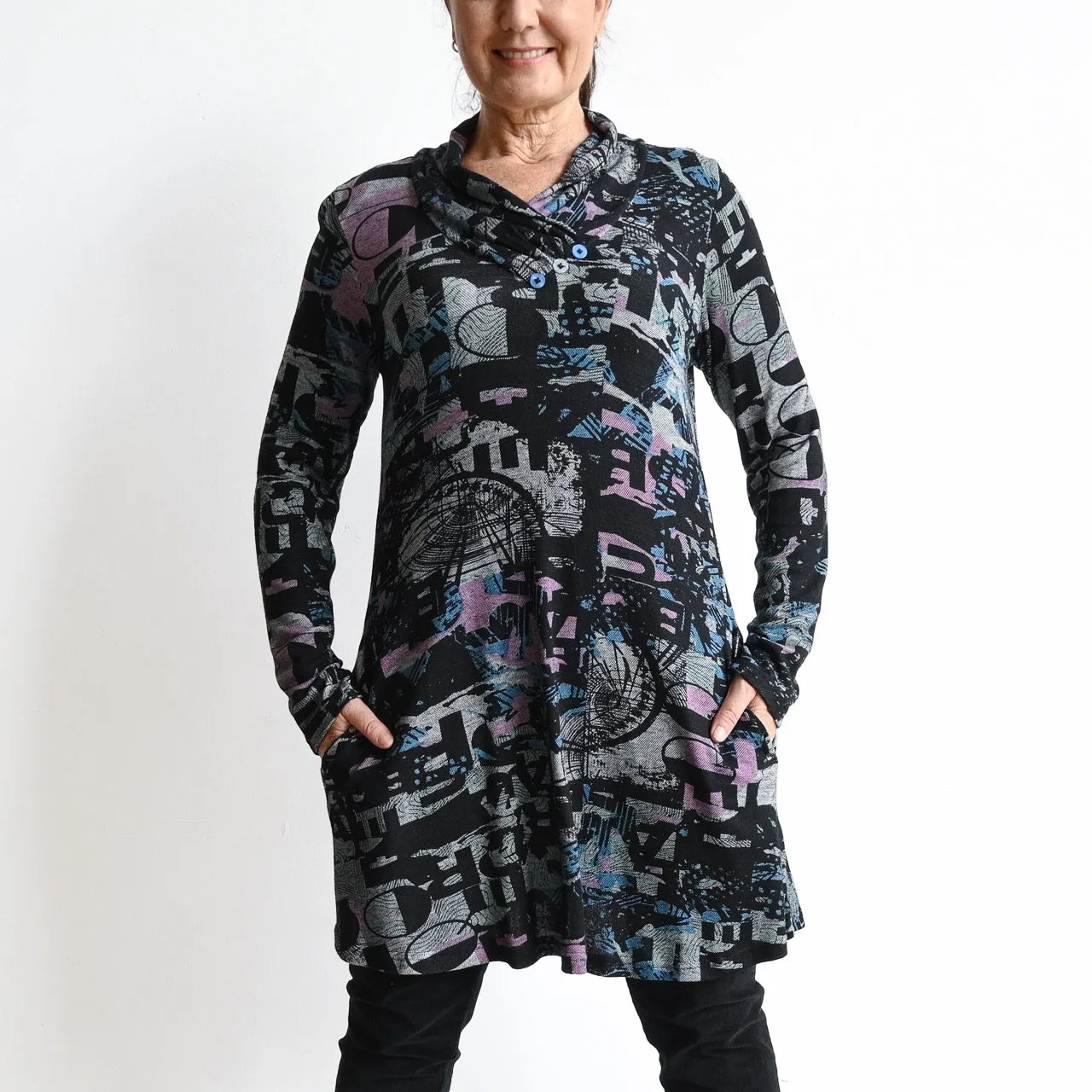 A-line Winter Tunic Top by Orientique Australia - Mozart - Abstract - 22920