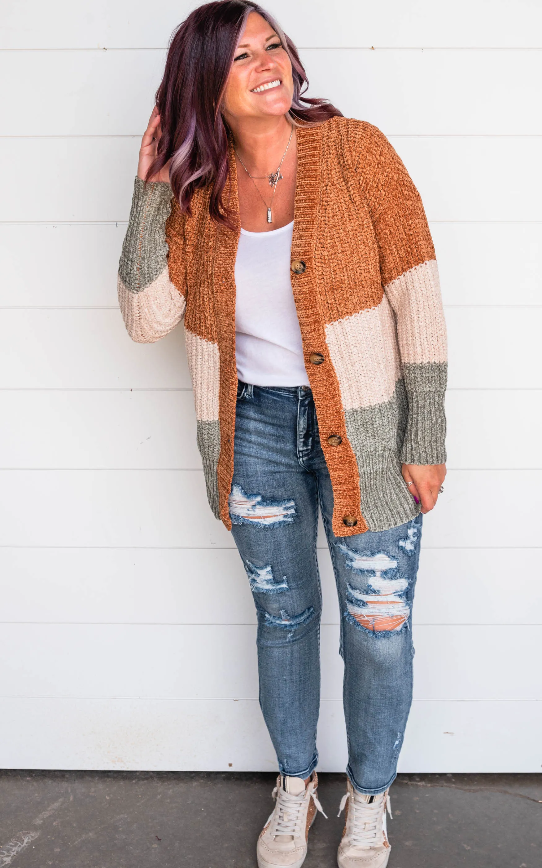 Blissfully Comfy Camel Colorblock Cardigan - Final Sale