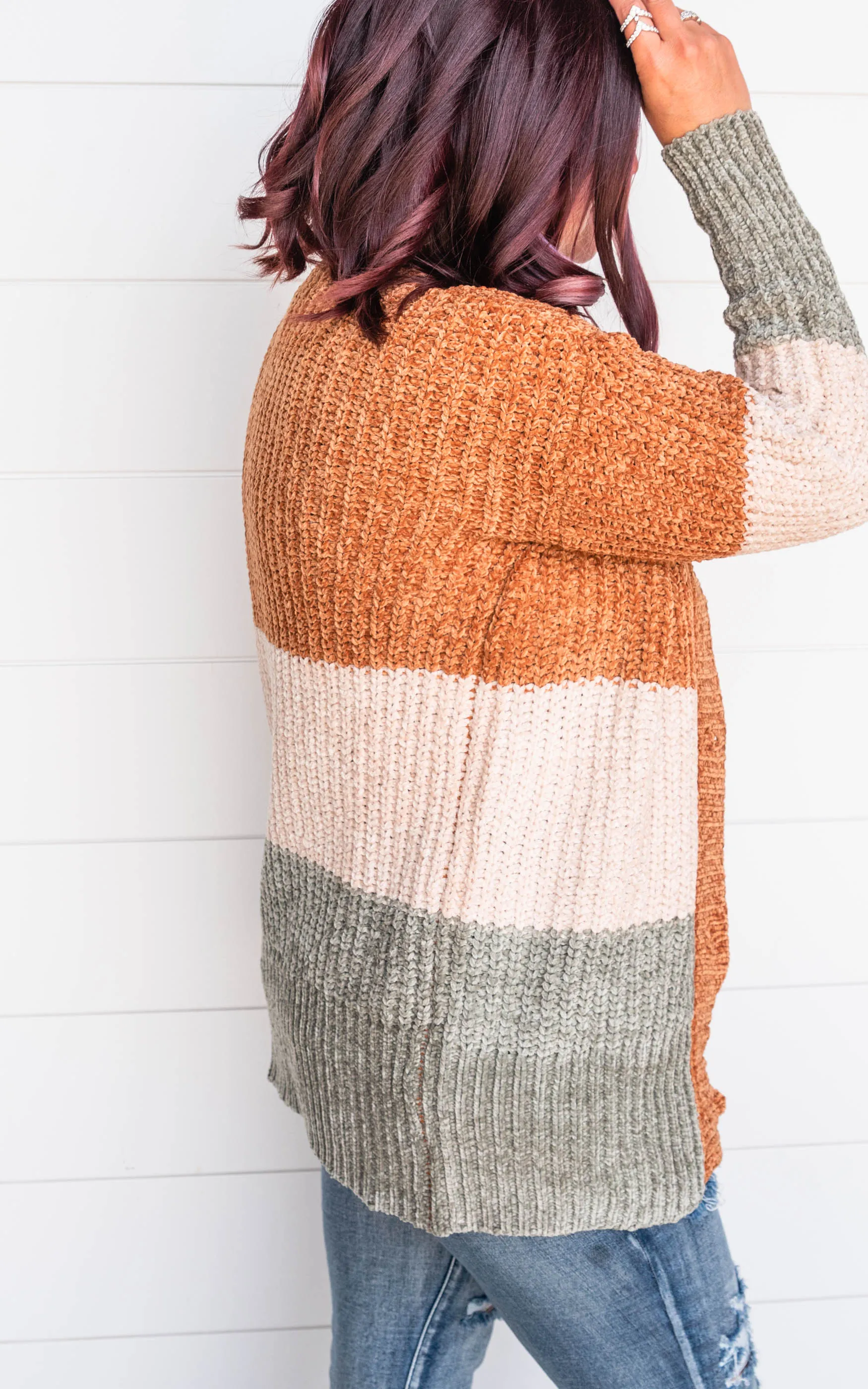 Blissfully Comfy Camel Colorblock Cardigan - Final Sale