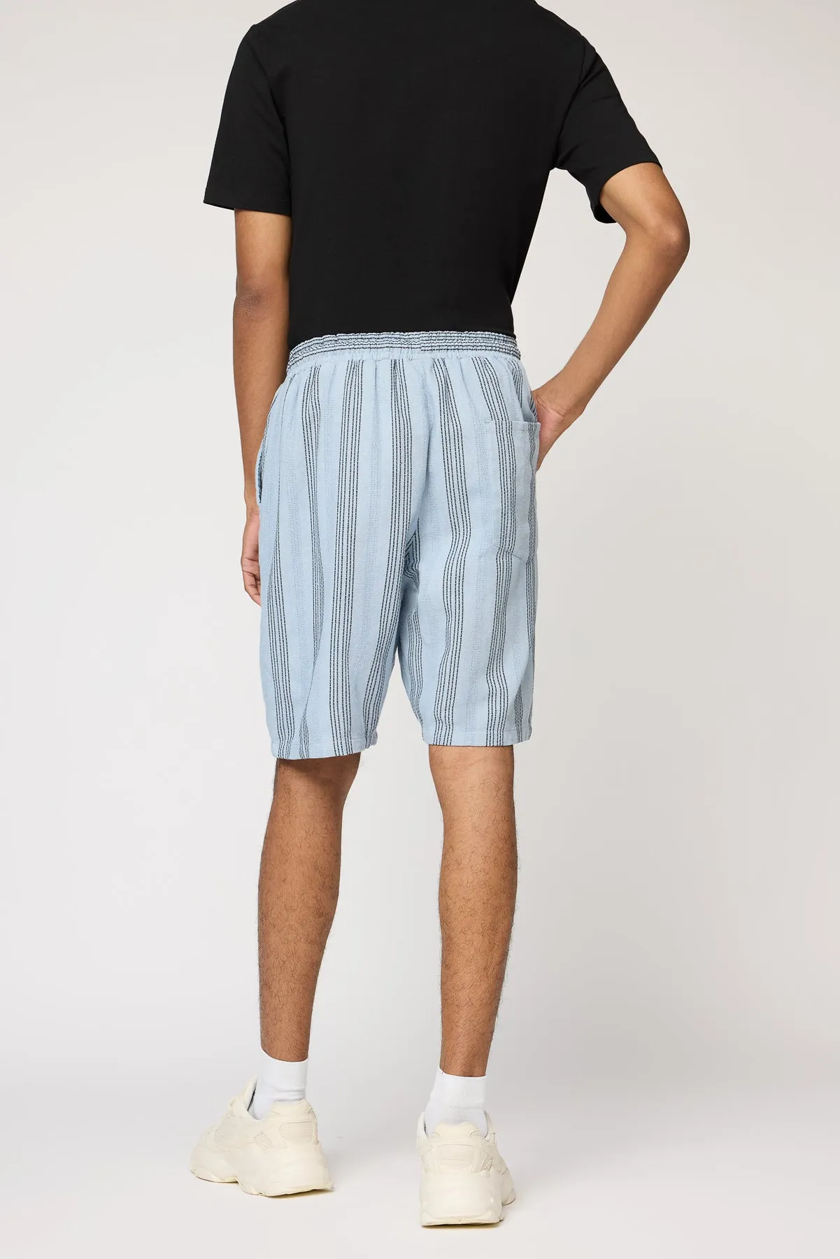 Bright Blue Striped Men's Bermuda Shorts