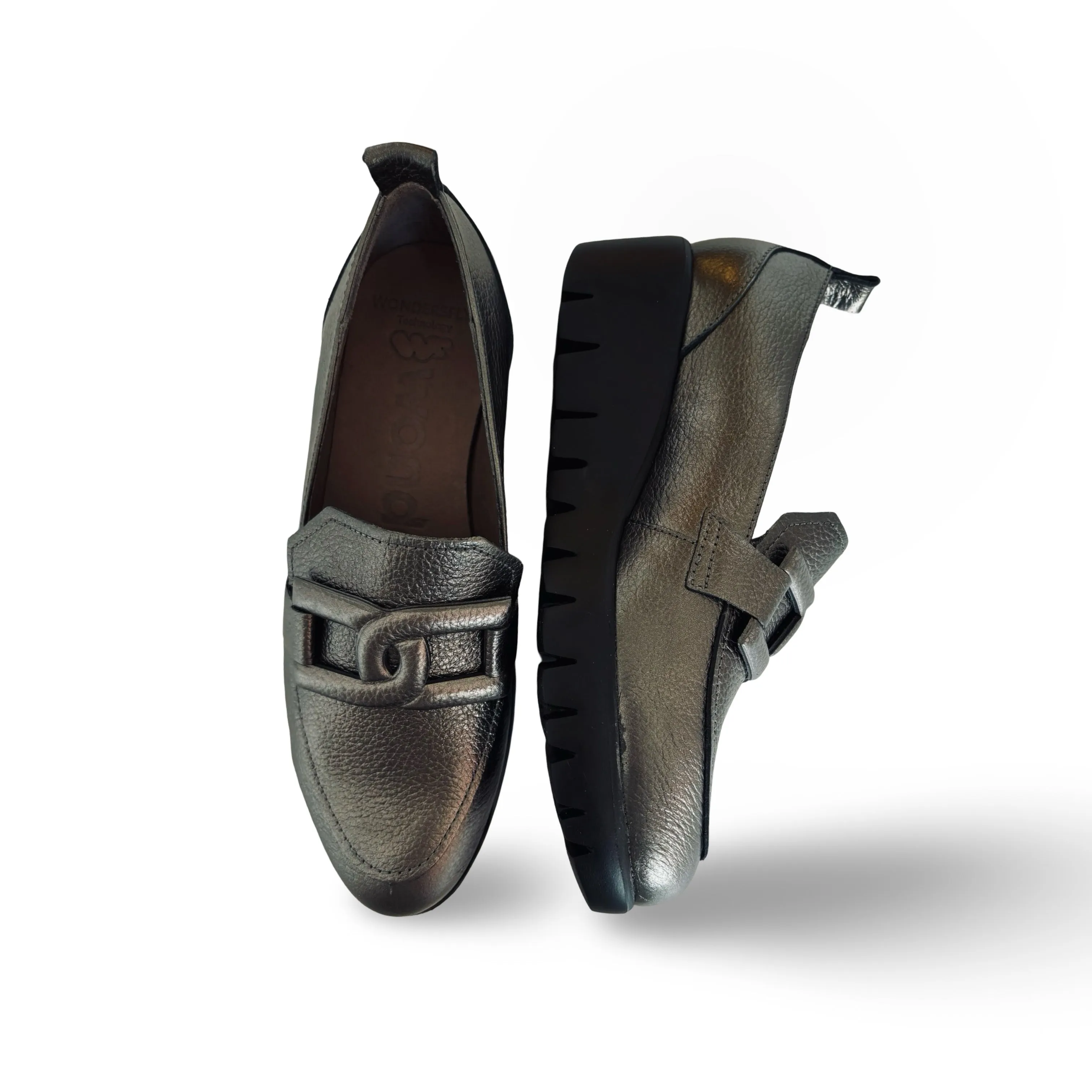 C33303 Pewter Loafer Wedge