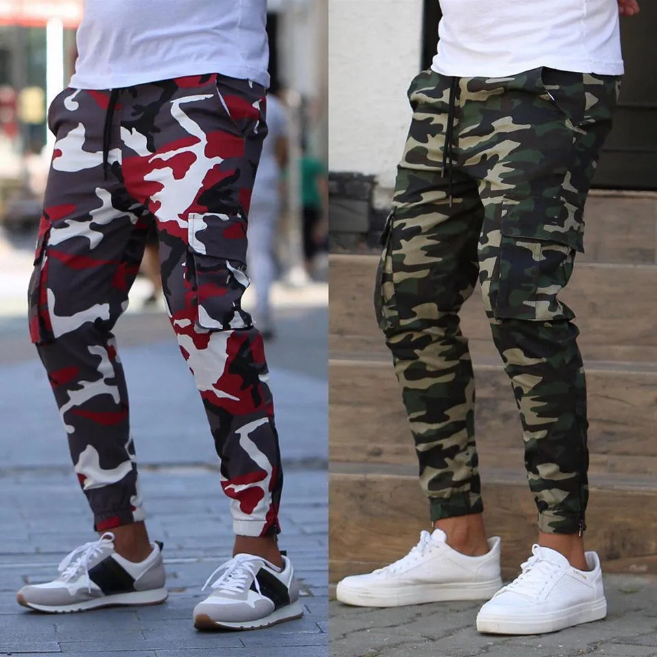 Casual Colorful Camouflage Pants Men Elastic Comfortable Trousers