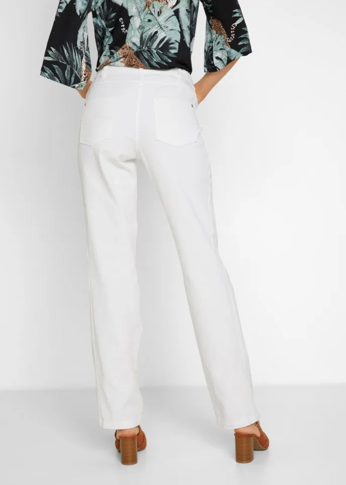 Comfortable elastic trousers Bpc Selection, white