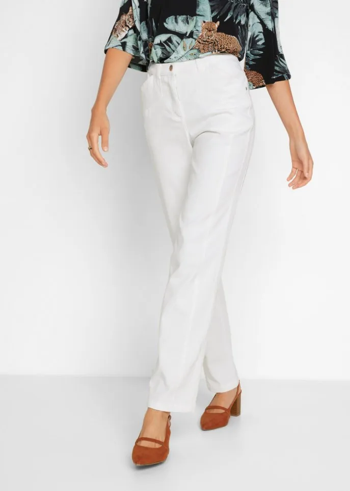 Comfortable elastic trousers Bpc Selection, white