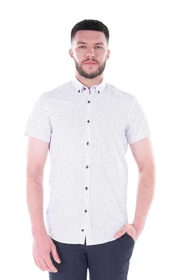 Conn Short Sleeve Shirt - White/pink