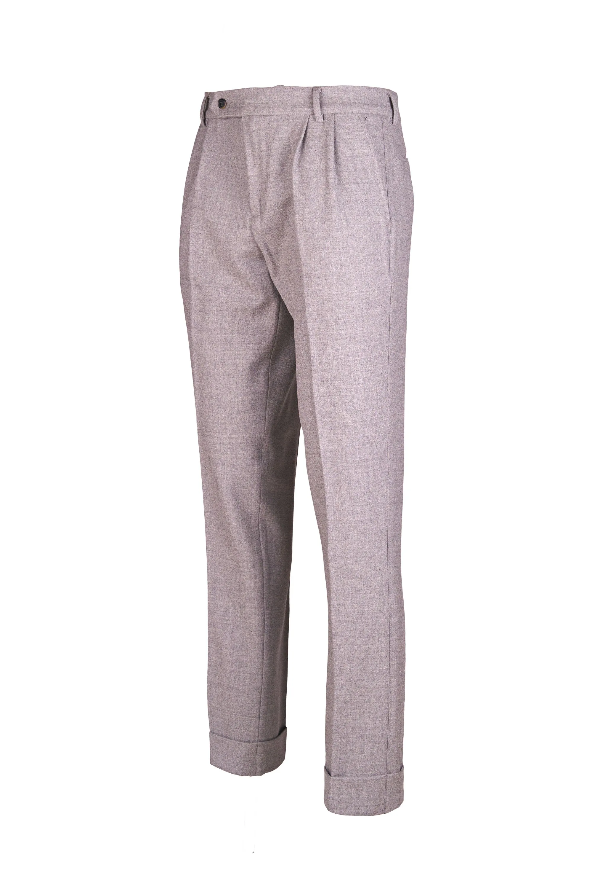 Double-Pleats Merino Wool Trousers