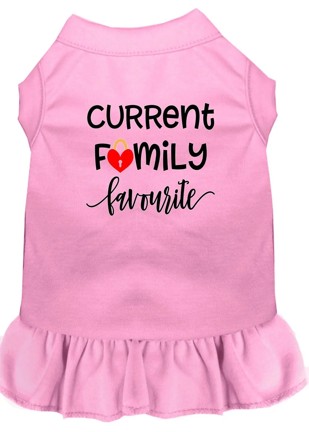 Family Favorite Screen Print Dog Dress Light Pink Xs