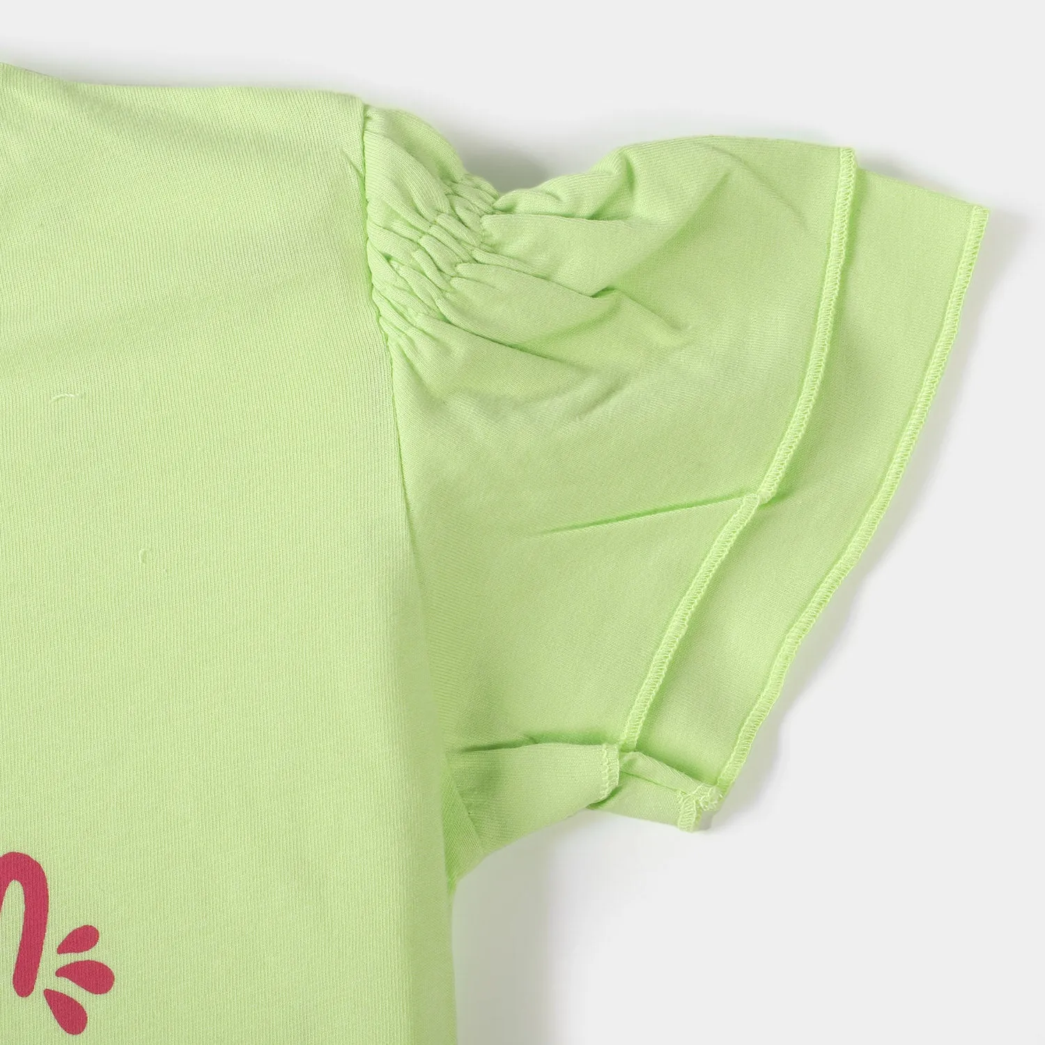 Girls T-Shirt H/S On Vacations  - Sharp Green