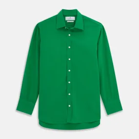 Green Sandwashed Silk Regular Fit Mayfair Shirt