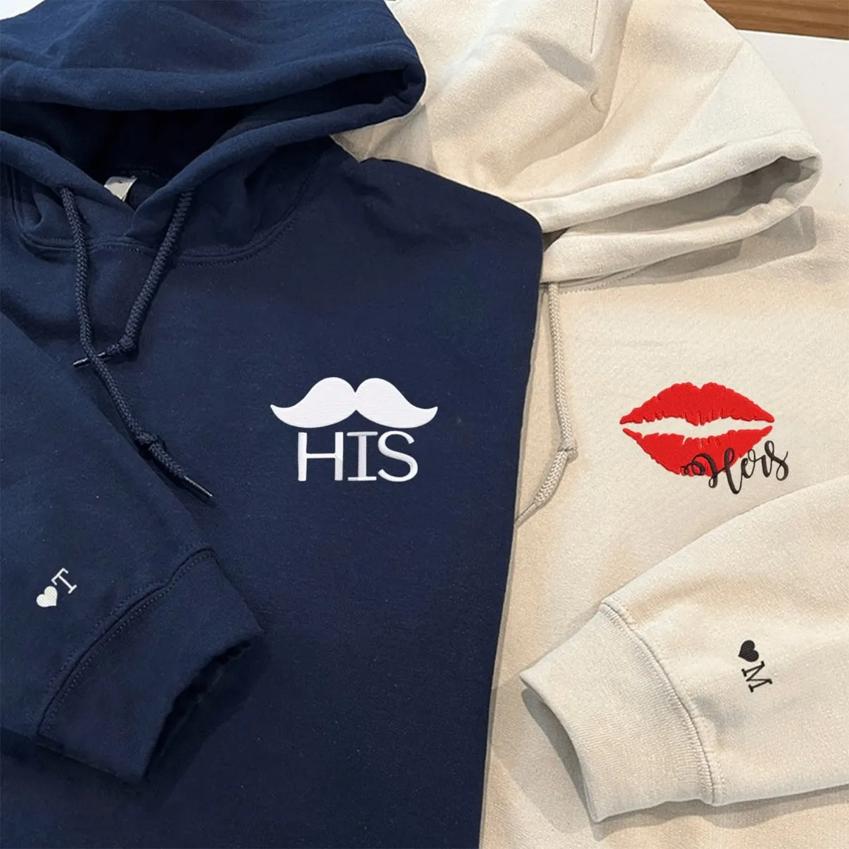 His and Hers Custom Matching Hoodies - Personalized Anniversary Gifts For Couples