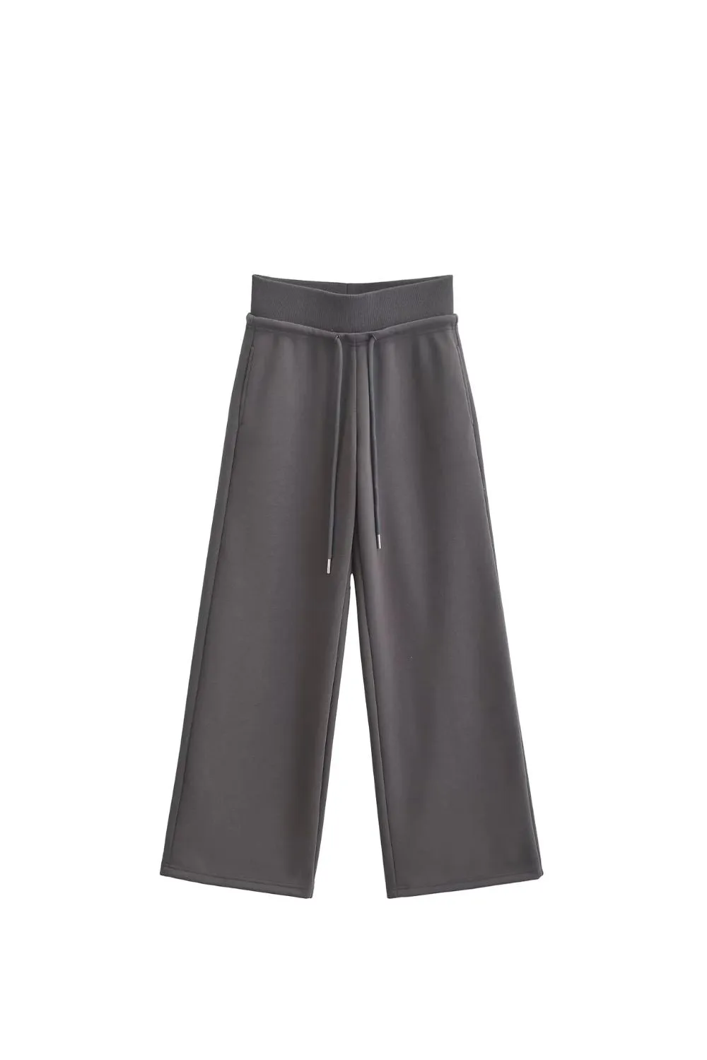 'Joanne' Stylish Ribbed Waist Straight-Leg Pants