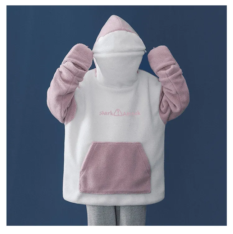 Kawaii Fluffy Shark Hoodie - Dive into Cozy Cute