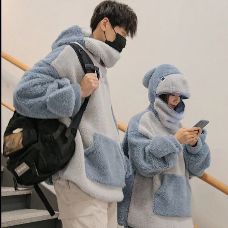 Kawaii Fluffy Shark Hoodie - Dive into Cozy Cute