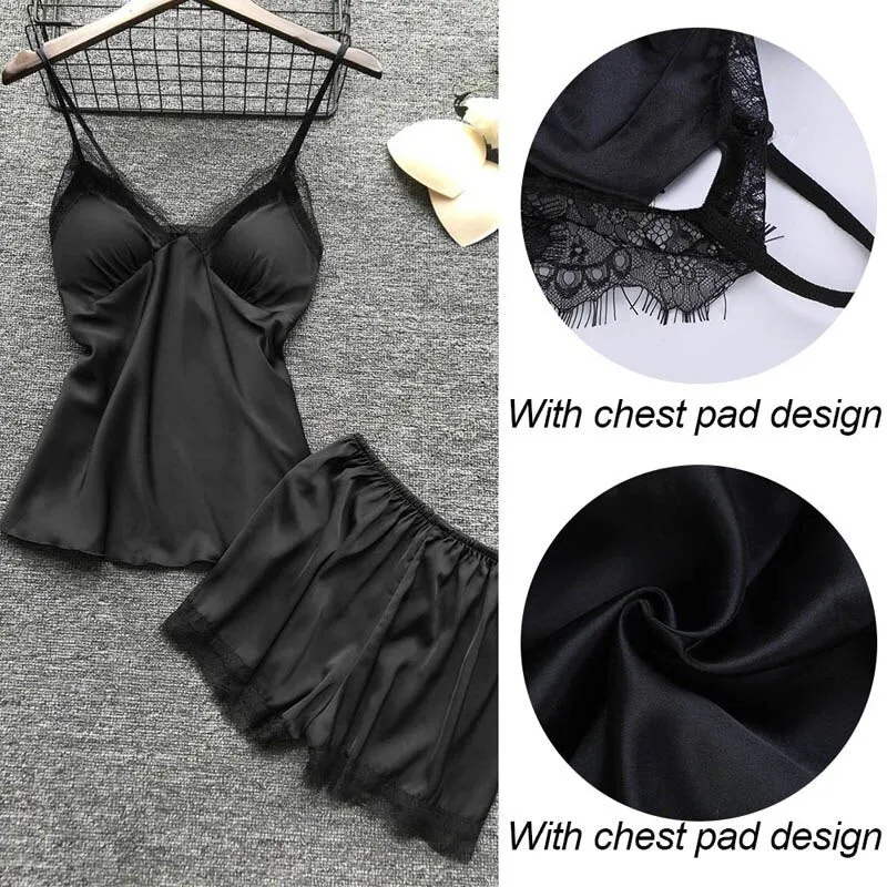 Long Sleeve Womens Pajamas Sexy Lace Lingerie Nightwear Underwear Sleepwear 4Pc Suit Pajama Sets for Women Pijama Mujer