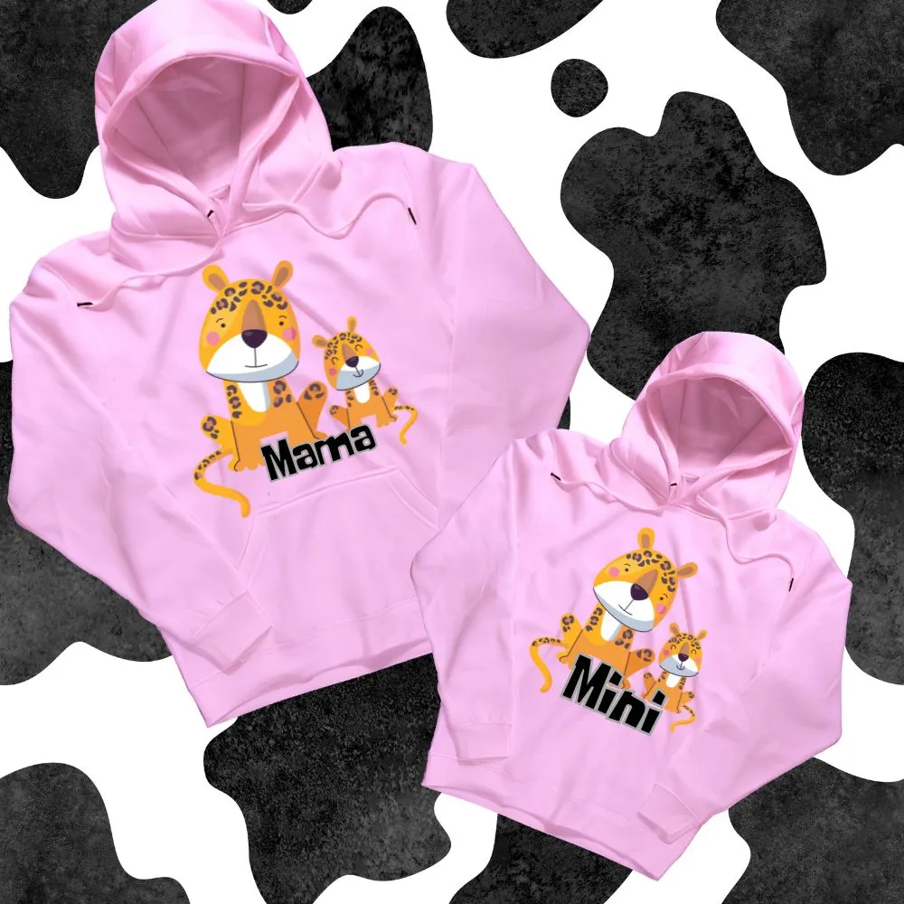 Mama and Mini Jungle Theme Mother Son/Mother Daughter Matching Hoodies