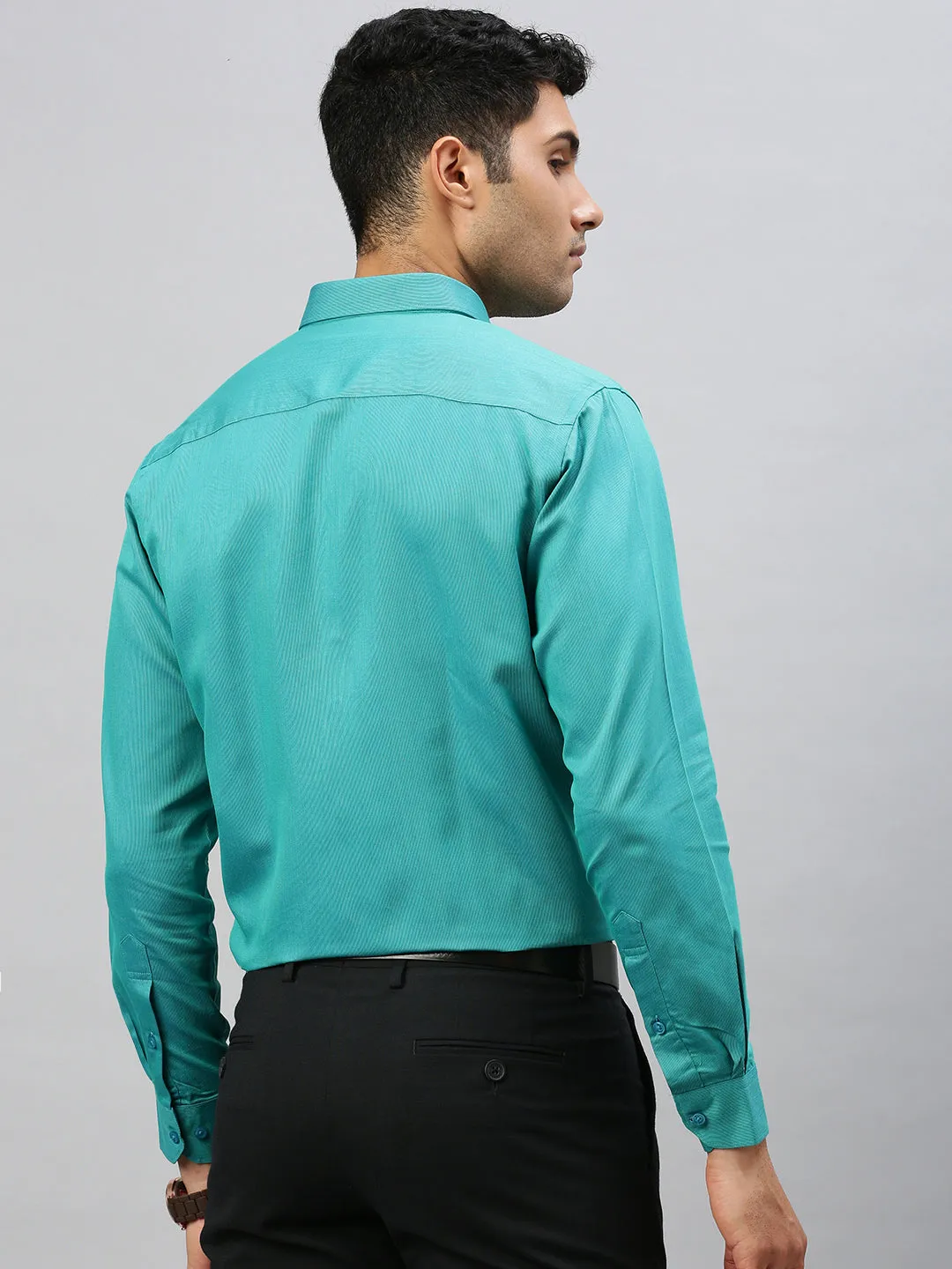 Men Cotton Rich Shirt Pine Green TZ6