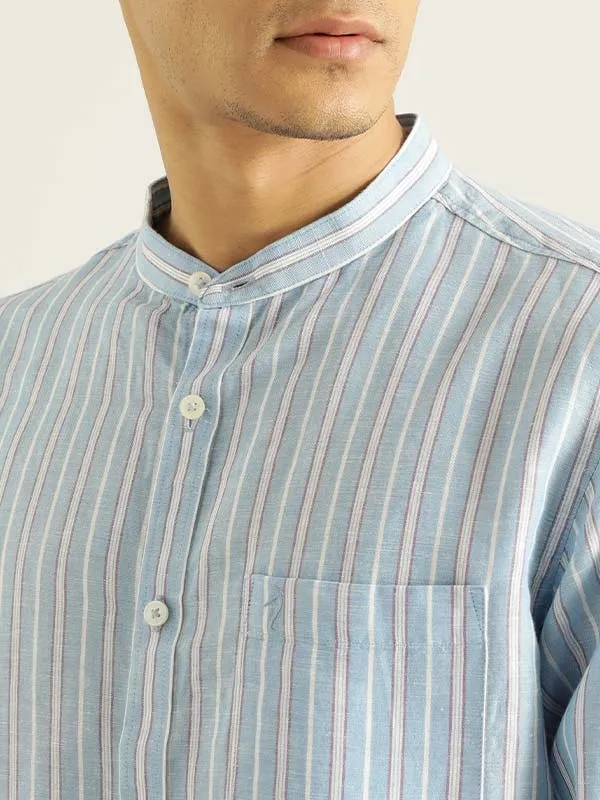 Men Striped Full Sleeve Linen Blend Shirt