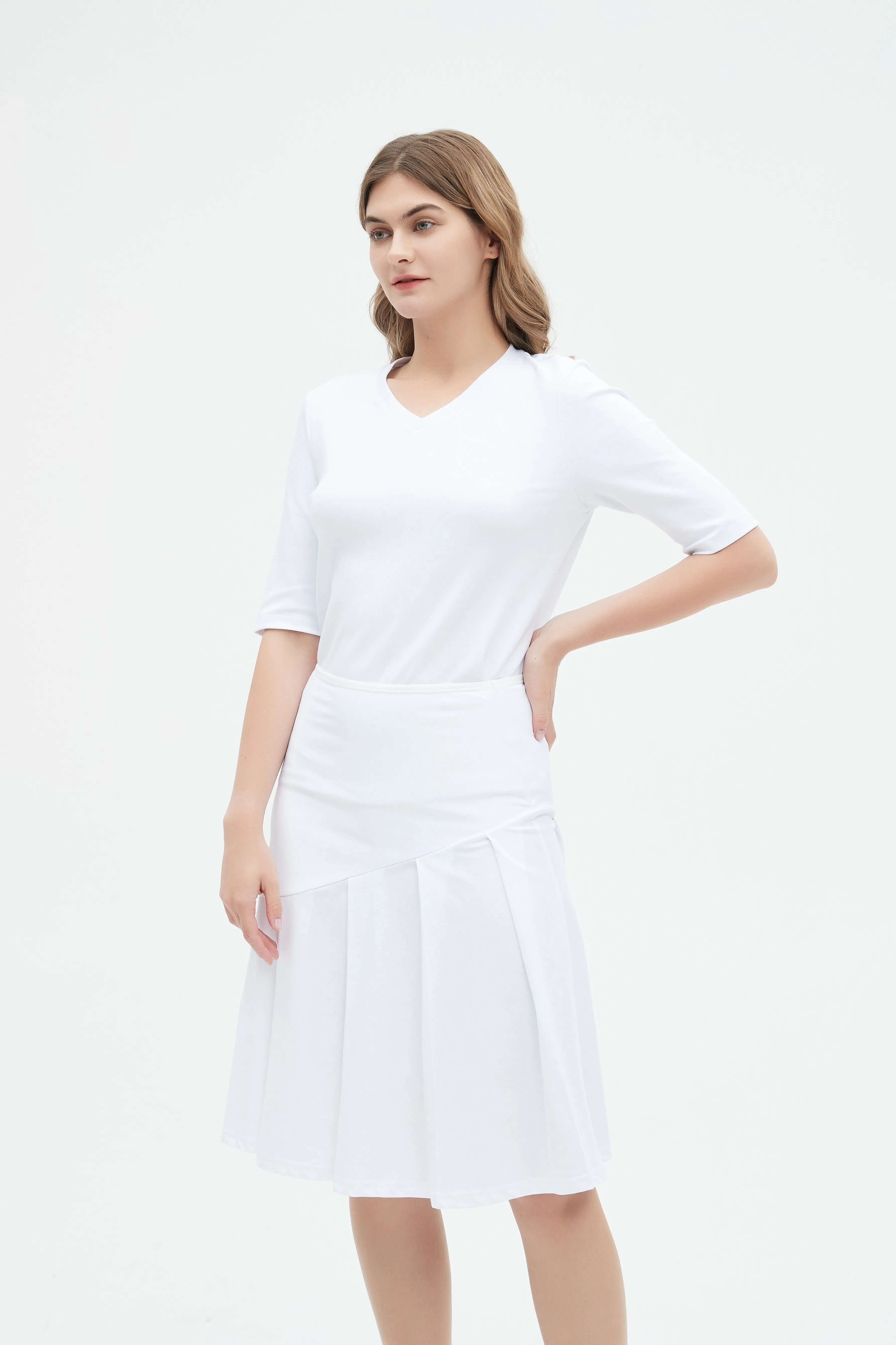 MM COTTON HALF PLEAT - WHITE