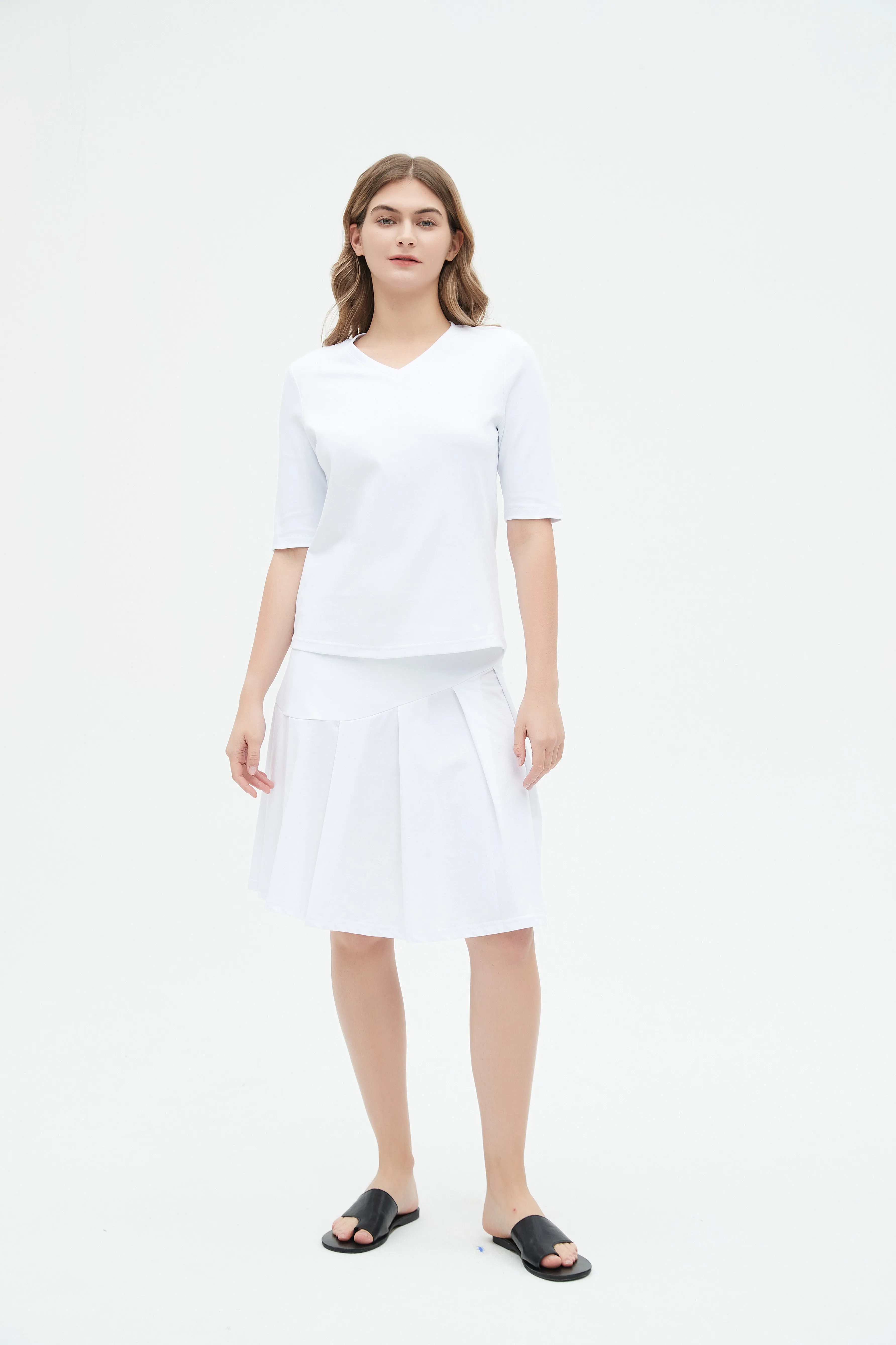 MM COTTON HALF PLEAT - WHITE