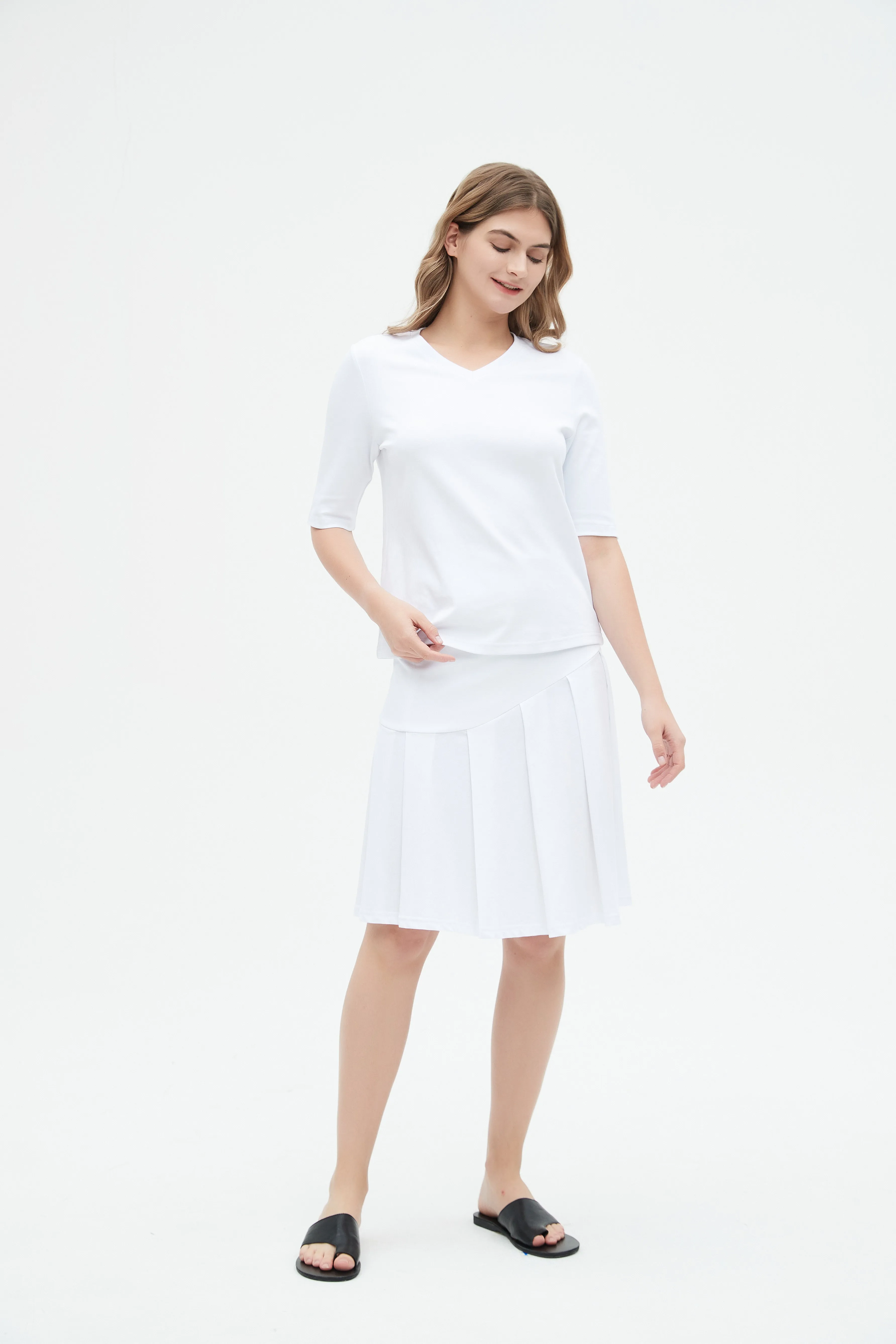 MM COTTON HALF PLEAT - WHITE