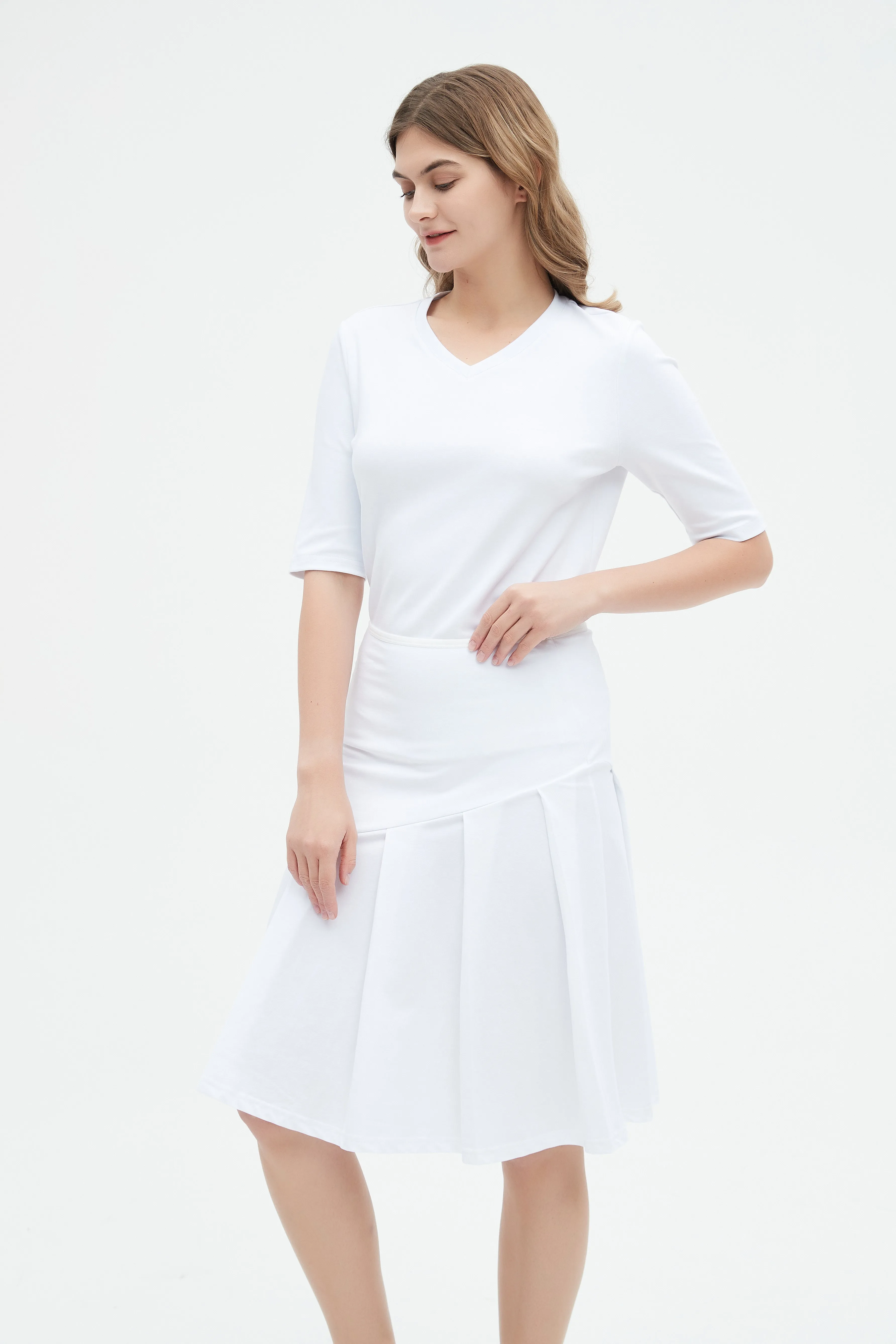 MM COTTON HALF PLEAT - WHITE