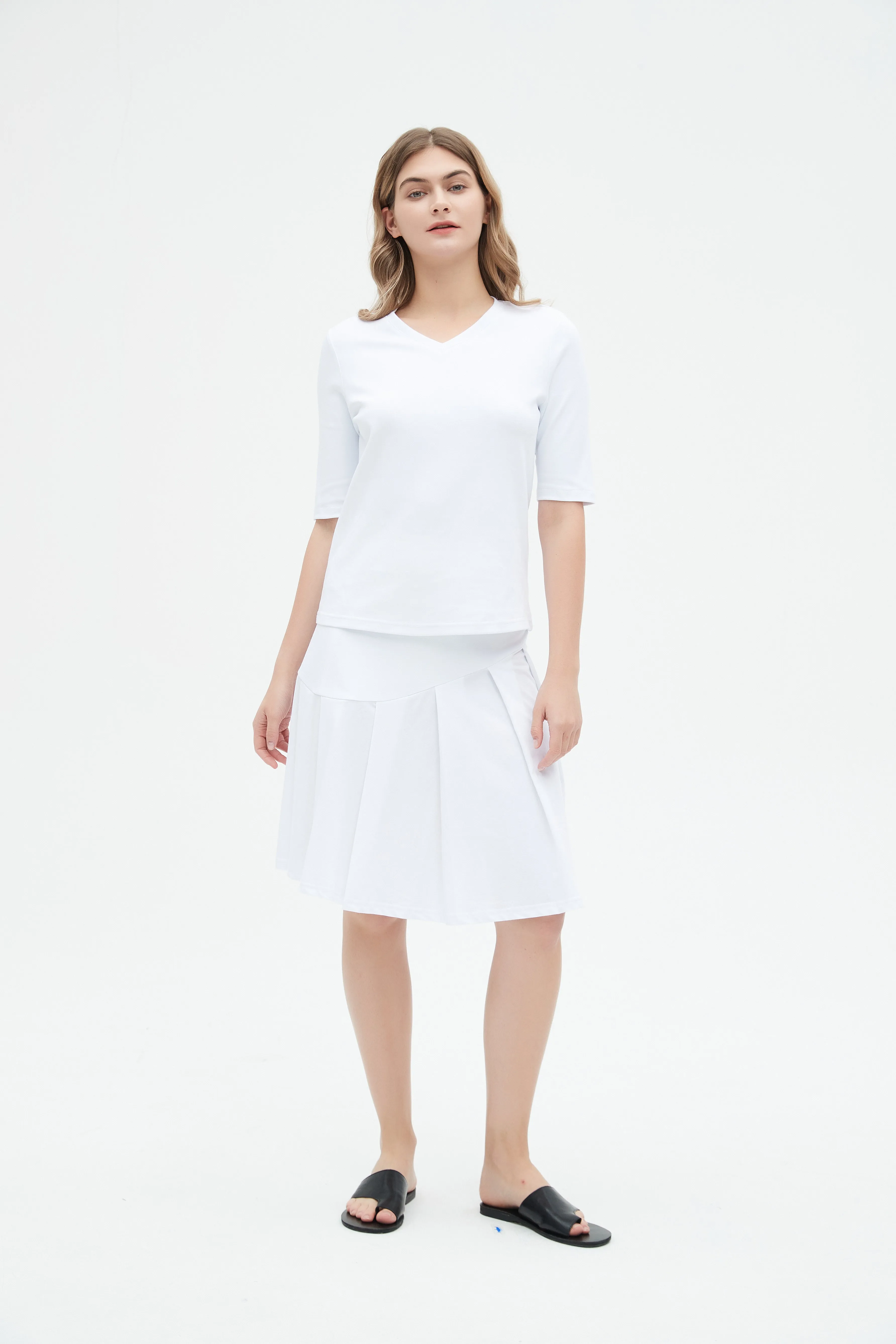 MM COTTON HALF PLEAT - WHITE