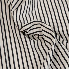 Navy & White Striped Stretch Fabric 437