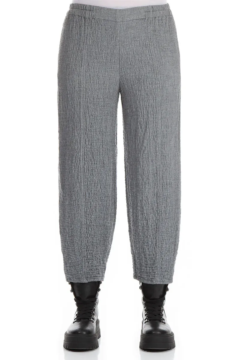 Pencil Grey Wool Trousers