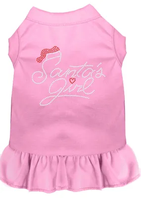 Santa's Girl Rhinestone Dog Dress Light Pink Xs (8)