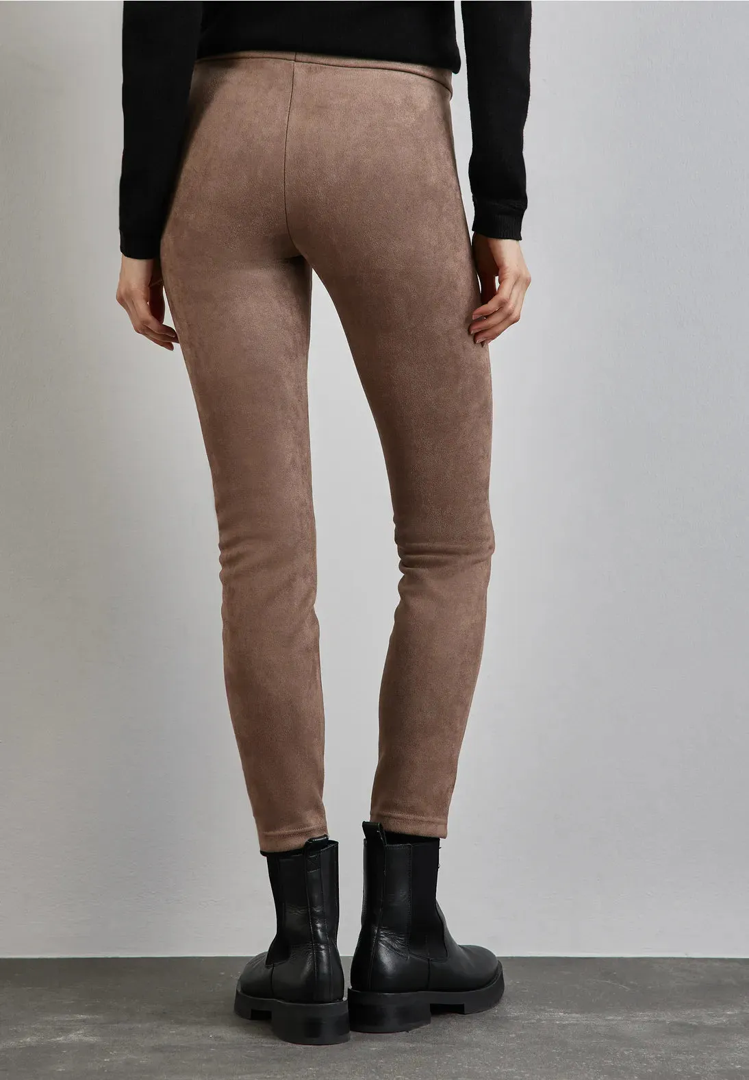 Street One Velour leggins in Black Or Mocha  28" Leg 378310