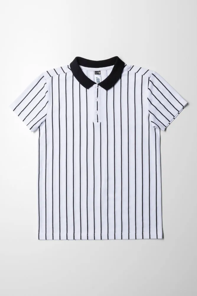 Stripe Golfer White & Black