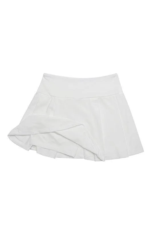 Stylish Light Fabric Tennis Skirt White Or Charcoal