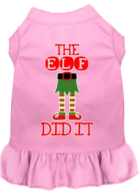 The Elf Did It Screen Print Dog Dress Light Pink Lg