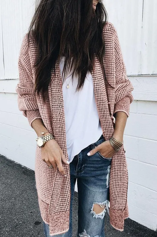 Thick and Warm Cardigan - Pink