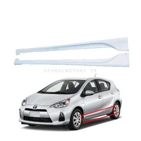 Toyota Aqua Side Foot Panel Skirts Fiber Glass Pair - Model 2012-2014