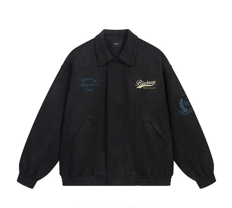 Unisex embroidered suede jacket