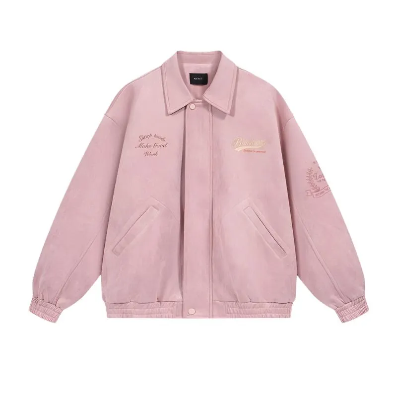 Unisex embroidered suede jacket