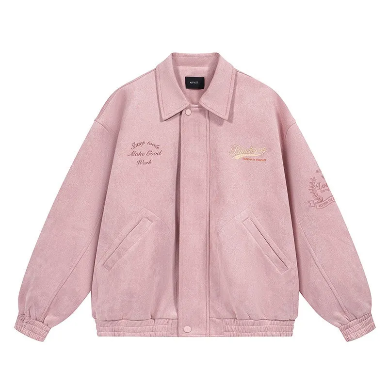 Unisex embroidered suede jacket