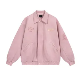 Unisex embroidered suede jacket