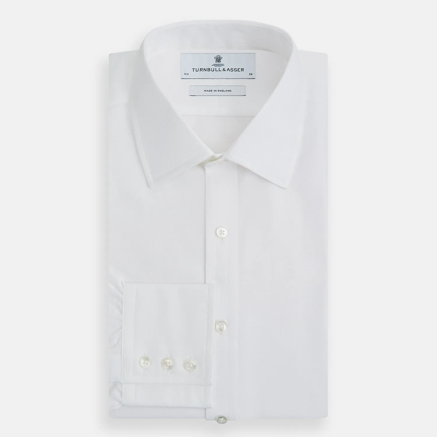 White Herringbone Mayfair Shirt