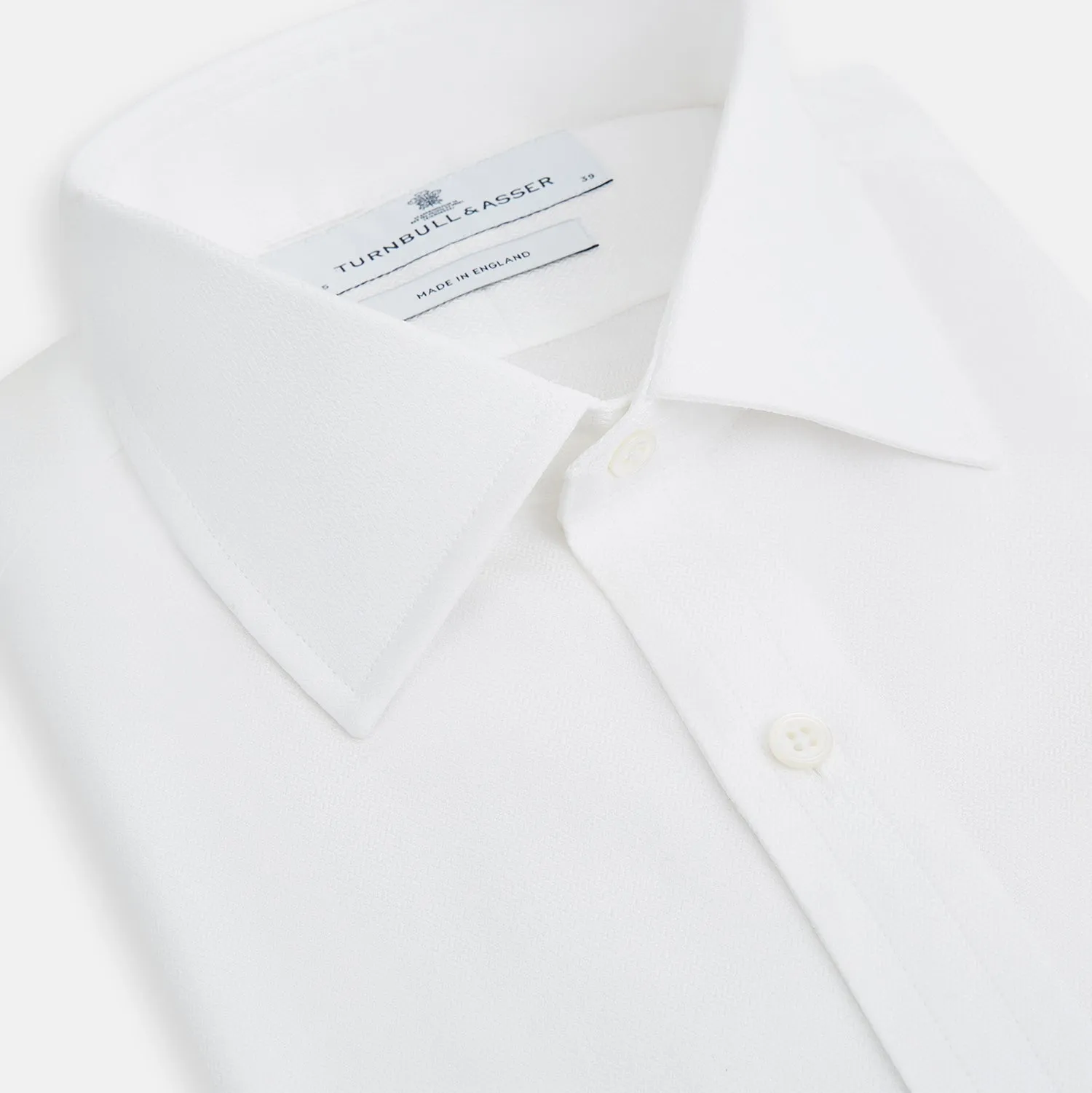 White Herringbone Mayfair Shirt