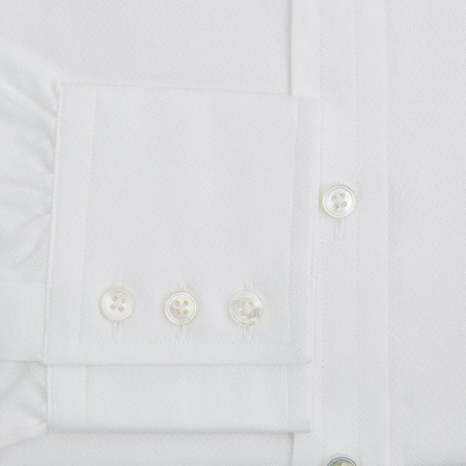 White Herringbone Mayfair Shirt